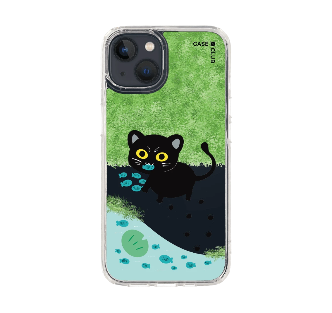 black cat & fish